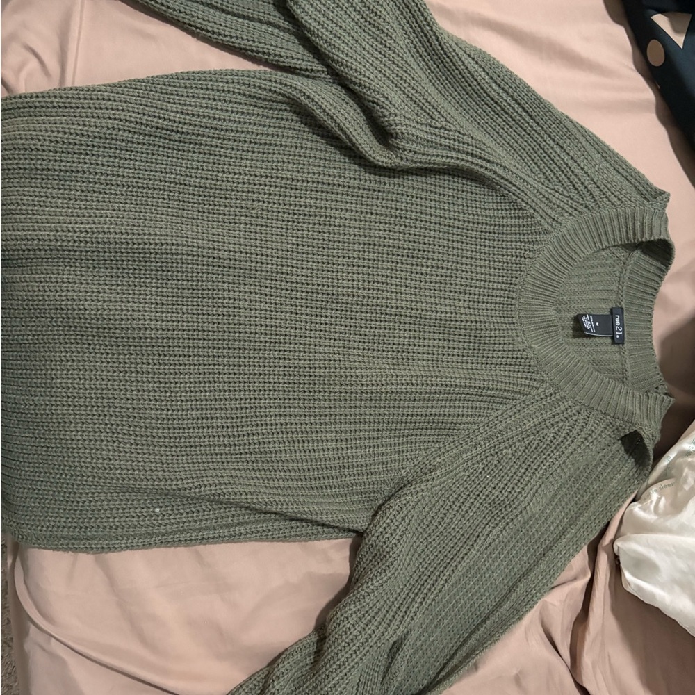 Rue21 Olive Green Crew Neck Sweater